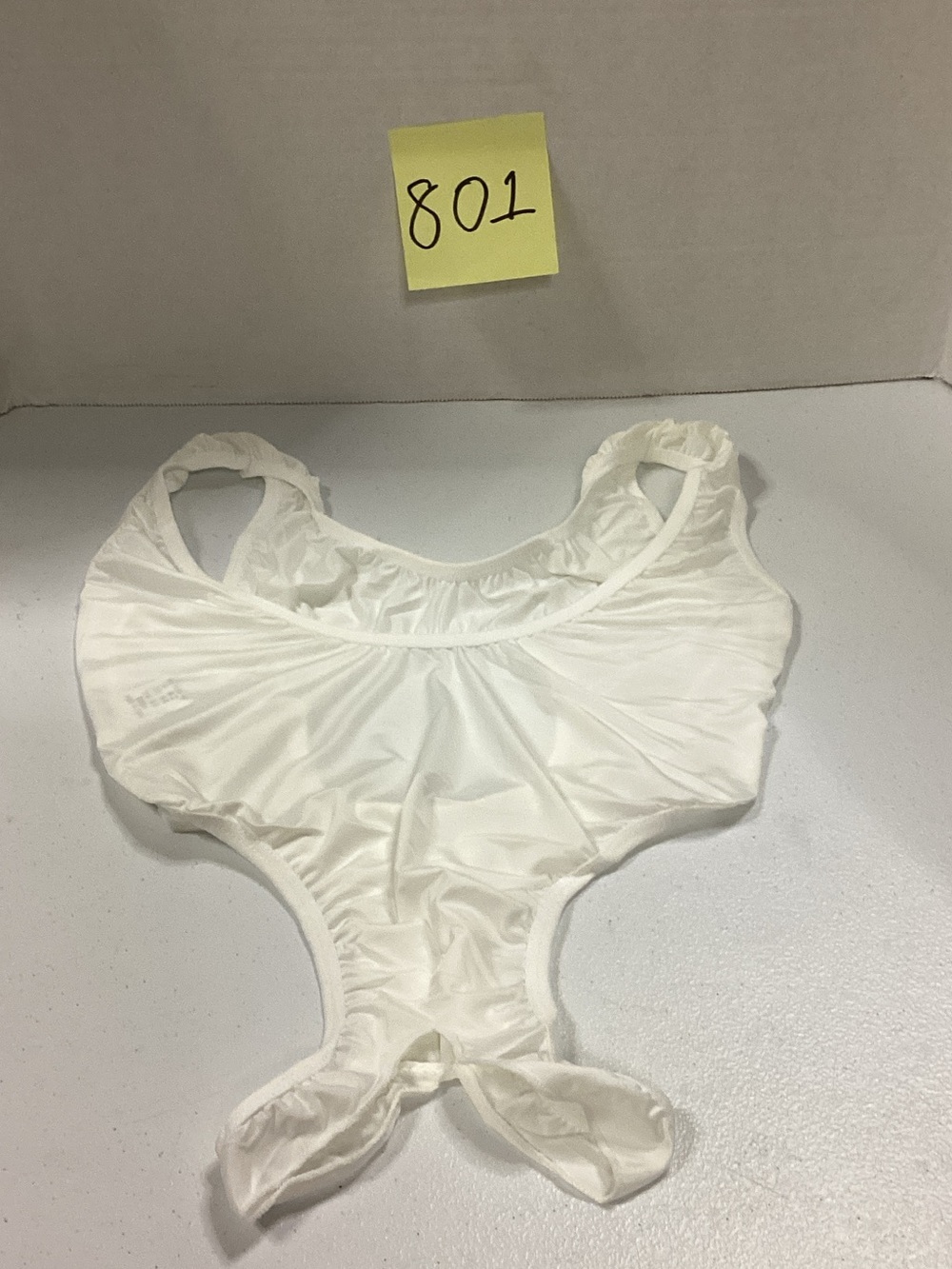 Women's White Seamless One-Piece Bodysuit Crotchless